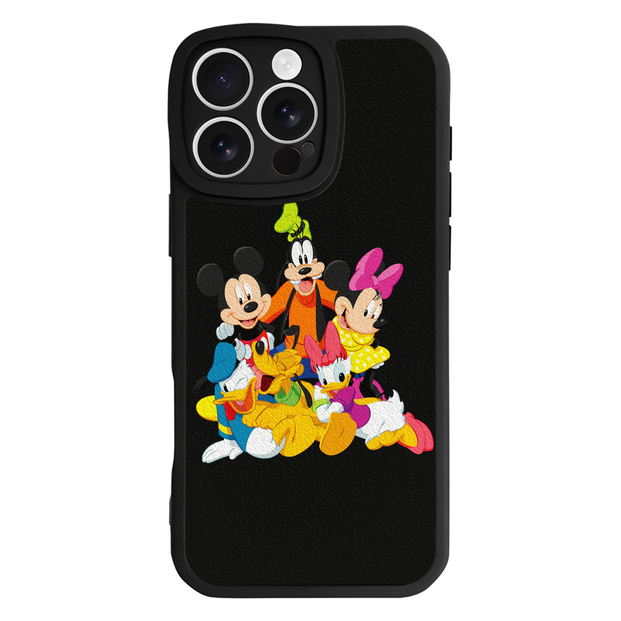 （画像用） ミッキーマウス Mickey Mouse 【iPhone 16シリーズ対応】シリコンスマホケース（レザー調） 材質：シリコン
